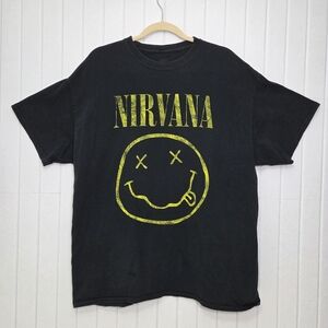NIRVANA Black and Yellow Short Sleeve Tee